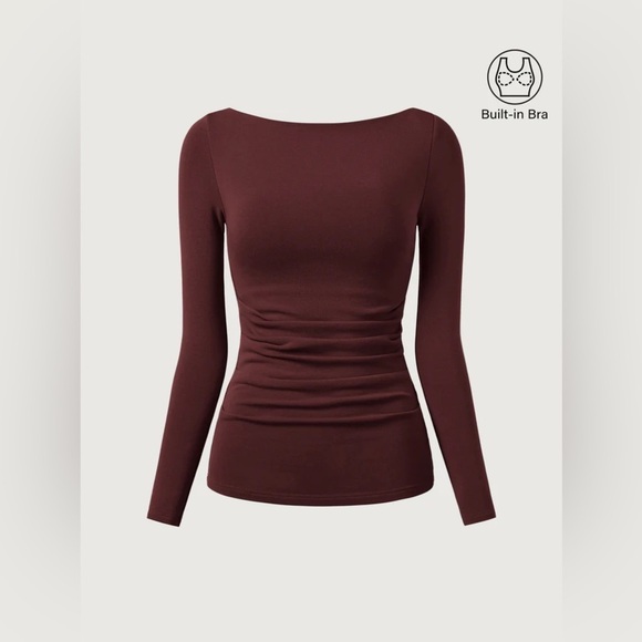 OGL Mid Thermal Boatneck Tucks Brami Top - Picture 1 of 3